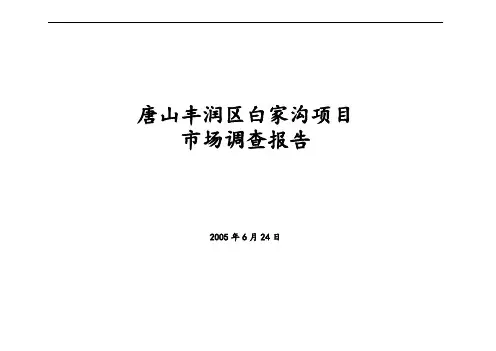 唐山丰润区白家沟项目市场调查报告