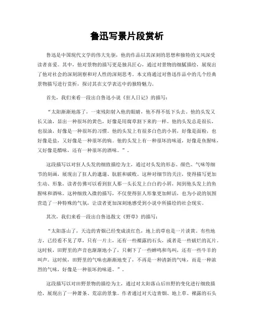 鲁迅写景片段赏析