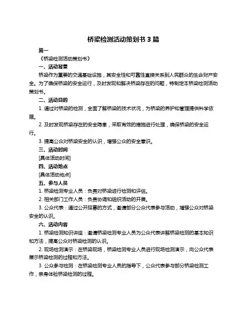 桥梁检测活动策划书3篇