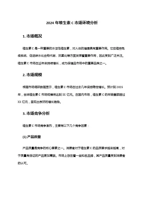 2024年维生素C市场环境分析