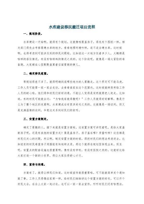 水库建设移民搬迁项目流程