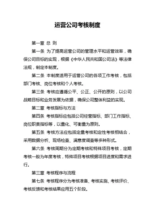 运营公司考核制度