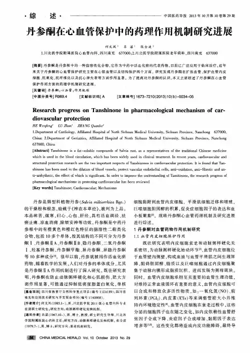 丹参酮在心血管保护中的药理作用机制研究进展