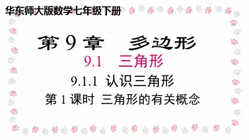 9.1.1  认识三角形 课件 2023—2024学年华东师大版数学七年级下册 