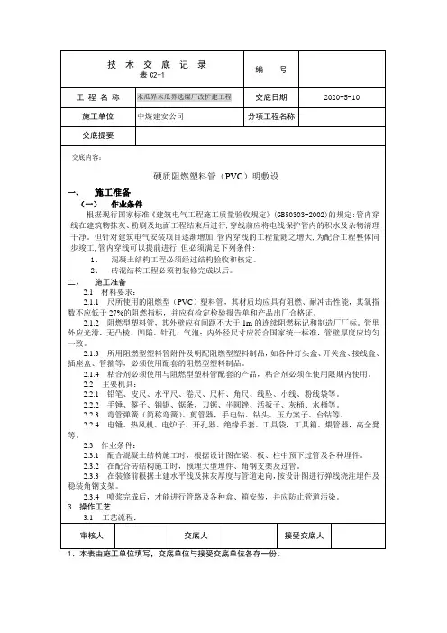 PVC管明敷