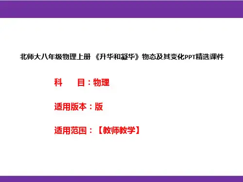 北师大八年级物理上册 《升华和凝华》物态及其变化PPT精选课件