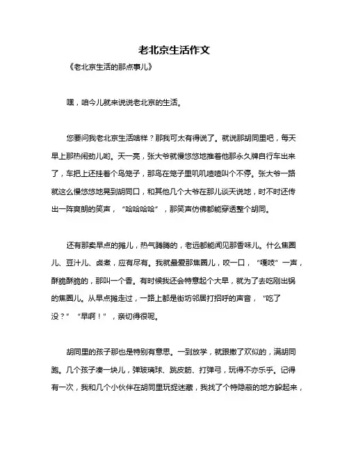 老北京生活作文