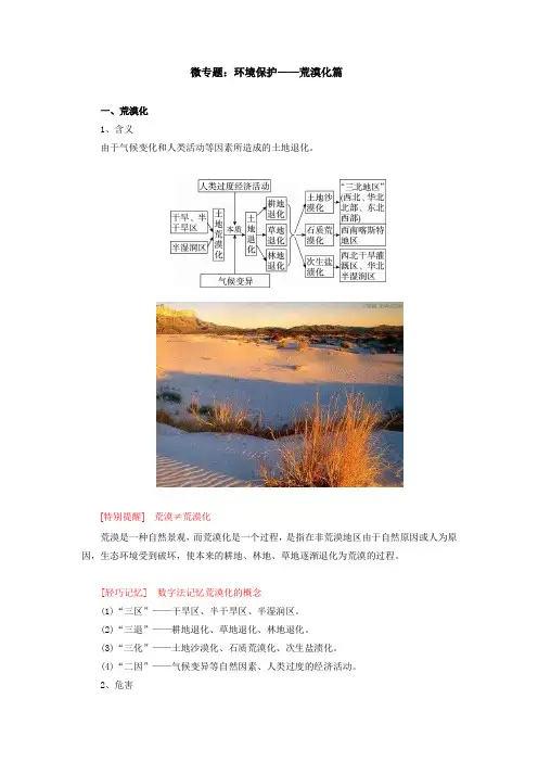 微专题：环境保护——荒漠化篇