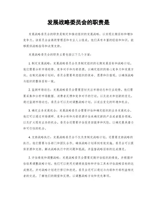 发展战略委员会的职责是