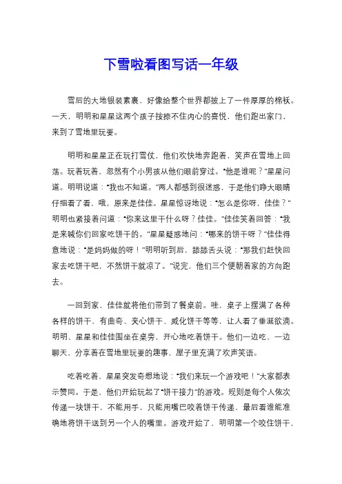 下雪啦看图写话一年级