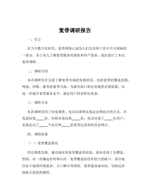 宽带调研报告