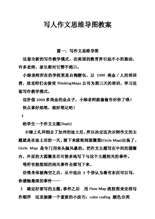 写人作文思维导图教案