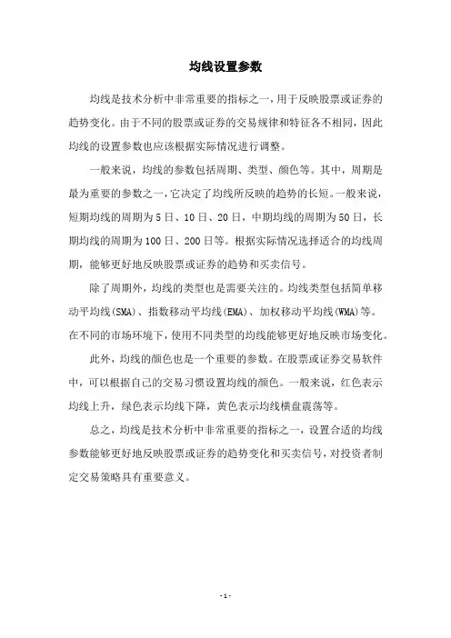 均线设置参数