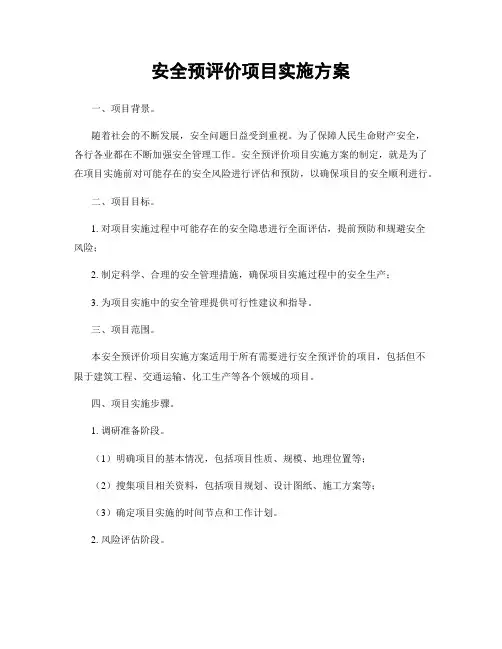 安全预评价项目实施方案