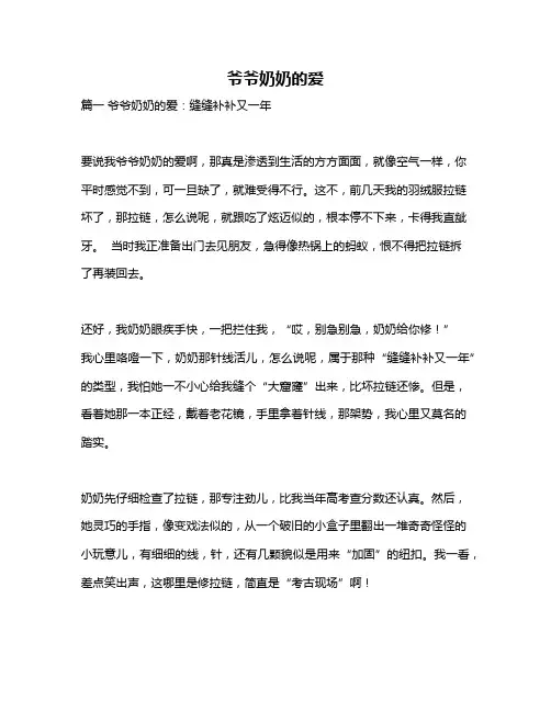 作文《爷爷奶奶的爱》