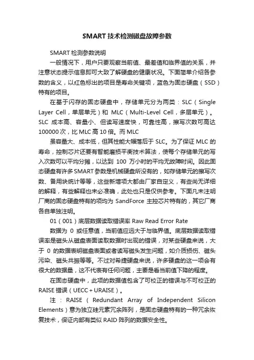 SMART技术检测磁盘故障参数