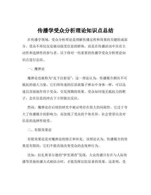 传播学受众分析理论知识点总结