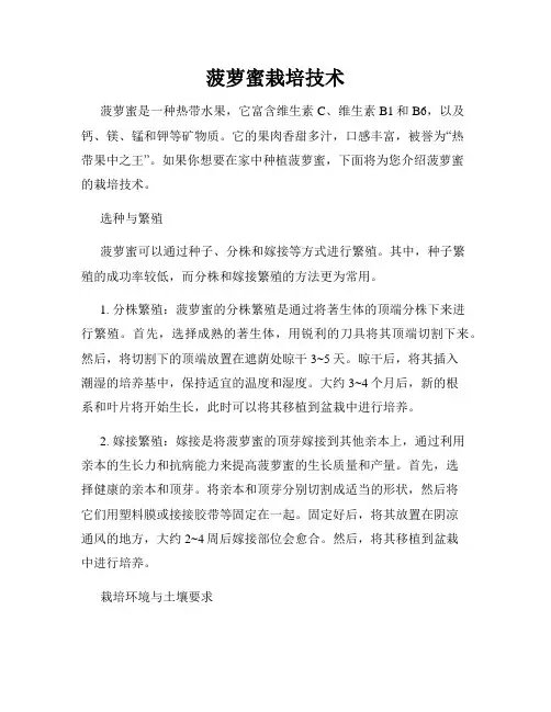 菠萝蜜栽培技术