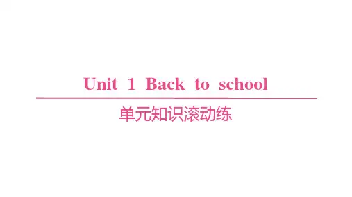 译林版高中英语学案必修第一册 UNIT 1 Back to school 单元知识滚动练