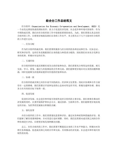 经合办工作总结范文