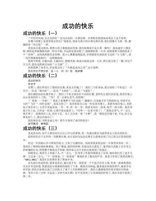 成功的快乐作文共九篇
