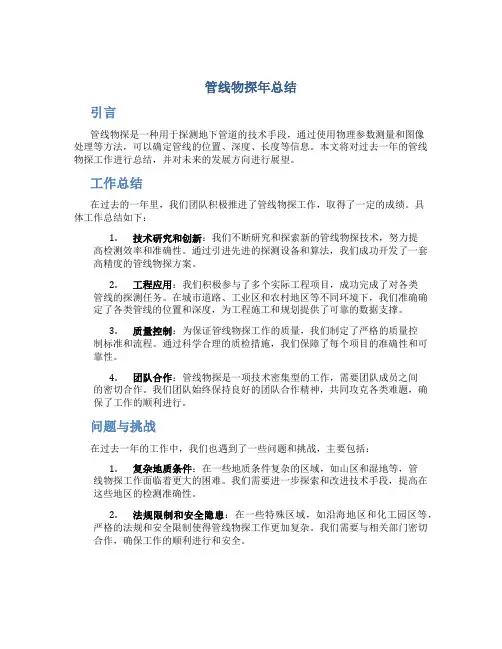 管线物探年总结