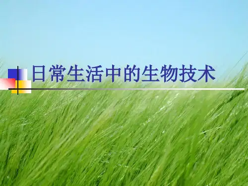 日常生活中的生物技术幻灯片PPT
