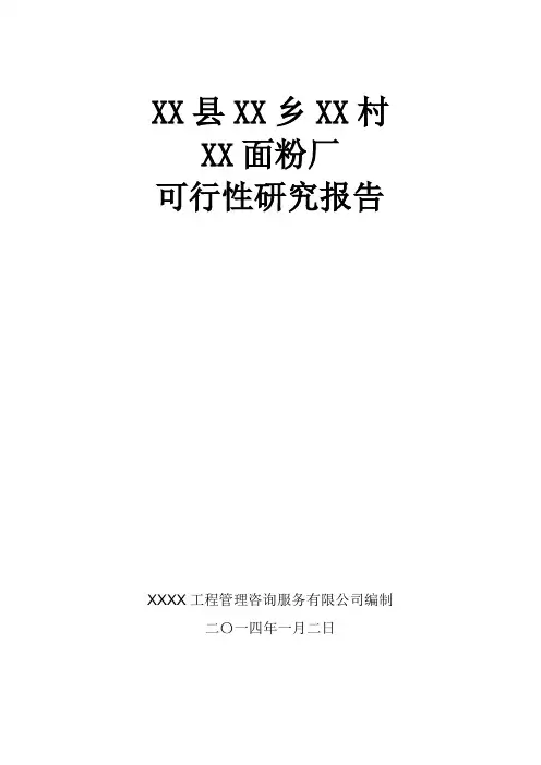 XX面粉厂可行性研究报告