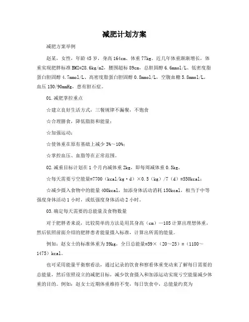 减肥计划方案