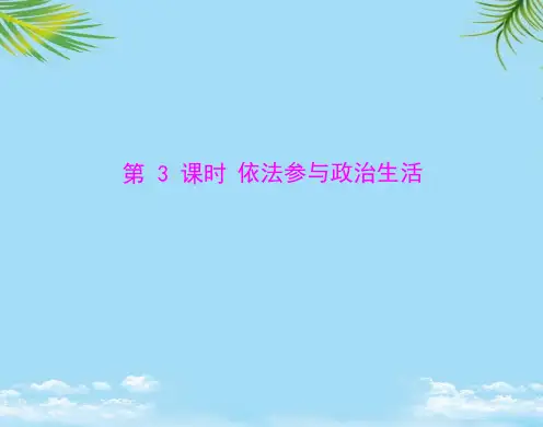 【优文档】人教版九年级第三单元第六课第课时《依法参与政治生活》课件PPT