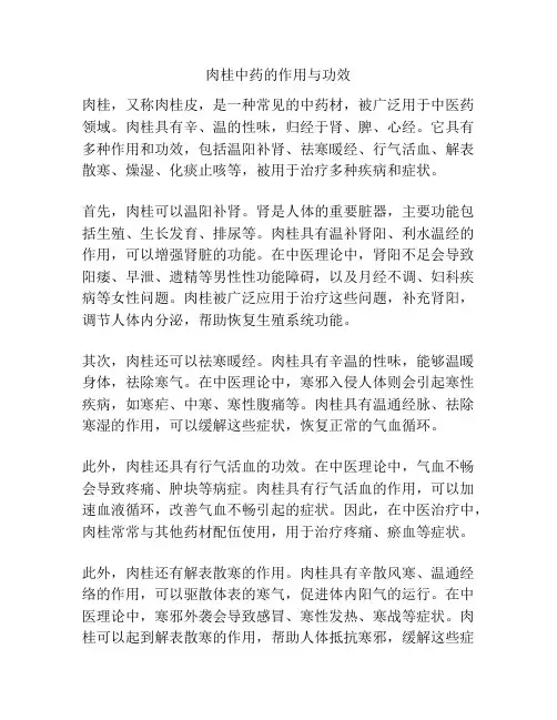 肉桂中药的作用与功效