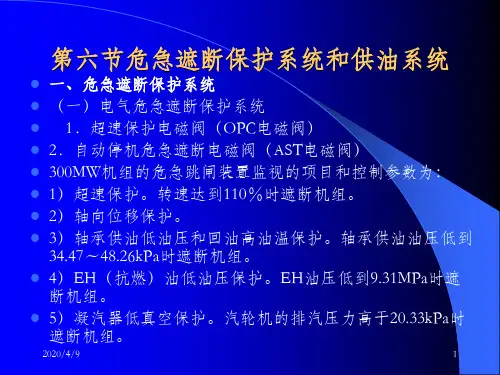 危急遮断保护和供油系统