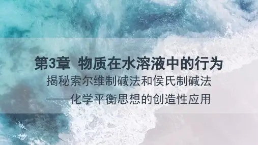 第3章 微项目 揭秘索尔维制碱法和侯氏制碱法——高二上学期化学鲁科版(2019)选择性必修1