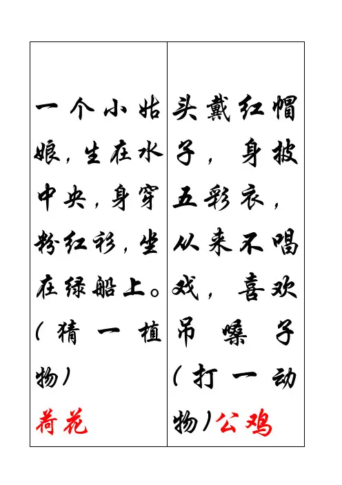 灯谜格式