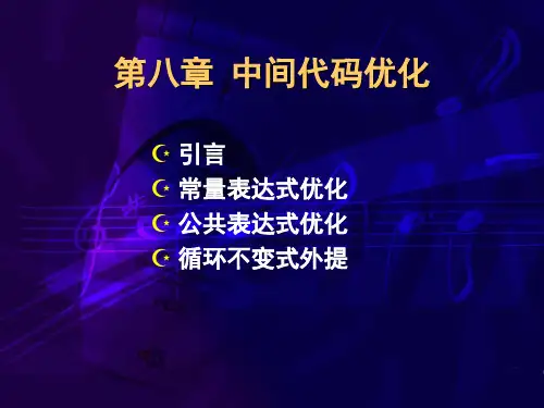 第八章中间代码优化