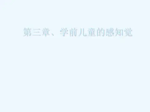 学前儿童感觉和知觉