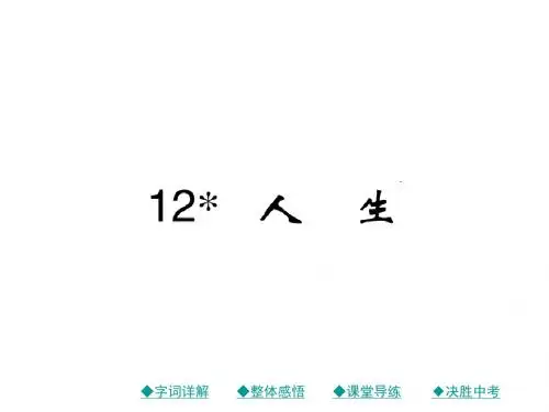 新人教版九年级语文下册12 人生公开课课件