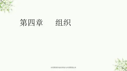 护理管理学组织职能与护理管理应用课件