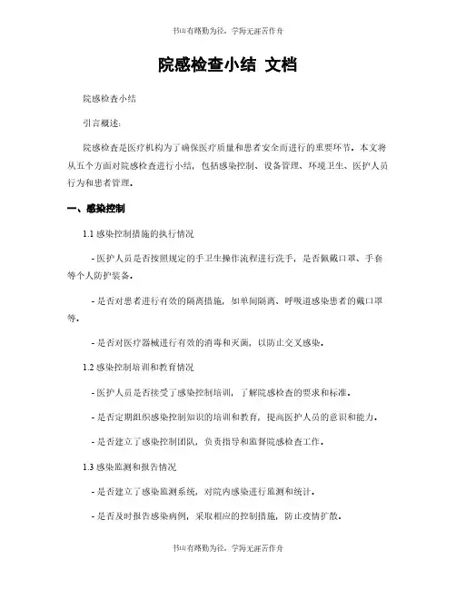 院感检查小结 文档