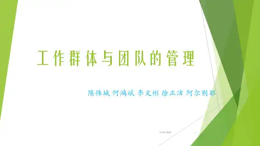 工作群体与团队的管理PPT课件