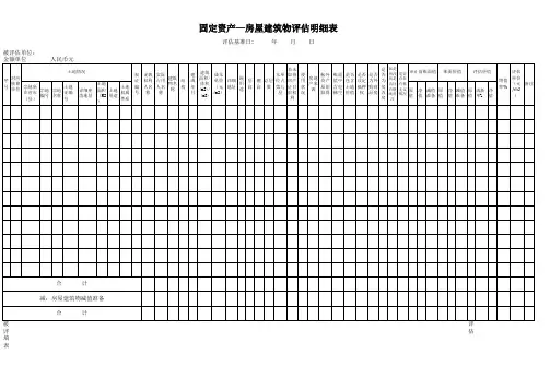 固定资产-房屋建筑物评估明细表