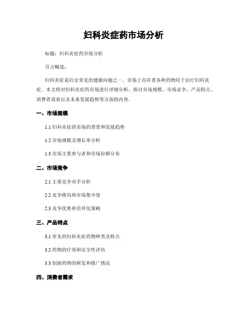 妇科炎症药市场分析