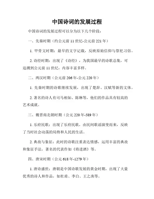 中国诗词的发展过程