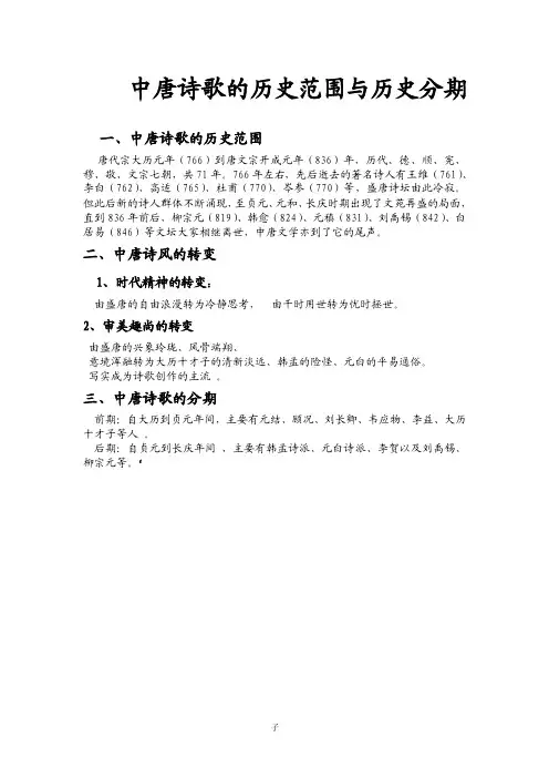 中唐诗歌——精选推荐