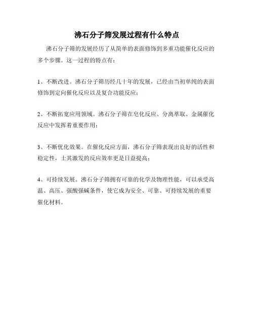沸石分子筛发展过程有什么特点