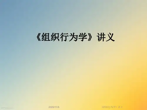 《组织行为学》讲义