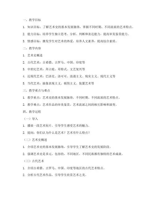大学艺术史试讲教案
