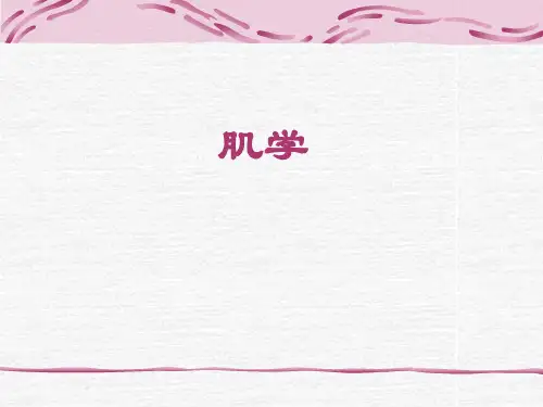 肌学的总论和各论