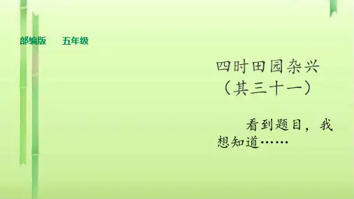 五年级下册语文课件--四时田园杂兴   人教部编版 (共24张PPT)