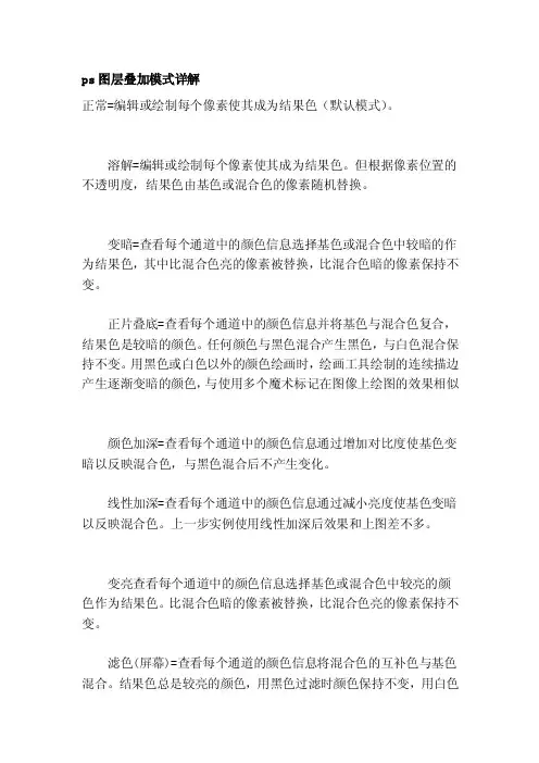 ps图层叠加模式详解[整理]